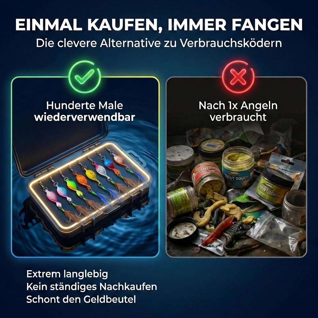Messeneuheit 2025 Spoons Forelle Mega Twist 10 Stück in Spoonbox | Forellen Angeln Spoon Set Forellenköder | Forellen Blinker Angeln Forelle | Spinner Set Trout