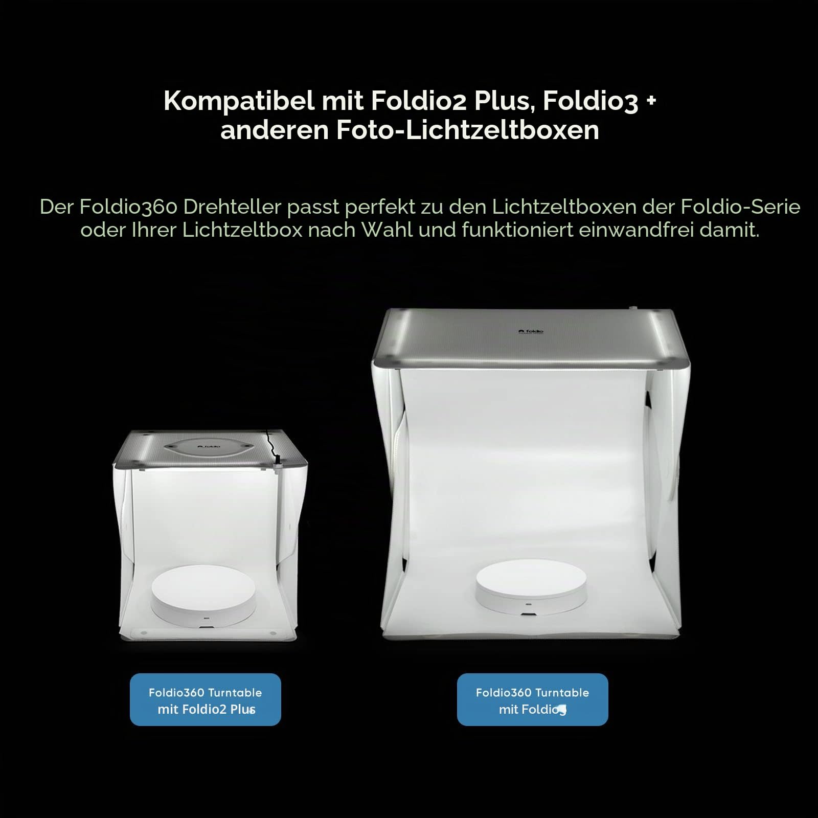 Foldio360 (Intelligenter 360-Grad-Fotografie-Drehteller mit Smartphone-Steuerung für 360-Grad-Produktfotografie/Erstellen Sie 360-Grad-Bilder und -Videos für Ihren Shop, YouTube, TikTok, 3D-Scannen)