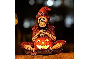 Luminous Halloween Skull Skeleton Garden Statue
