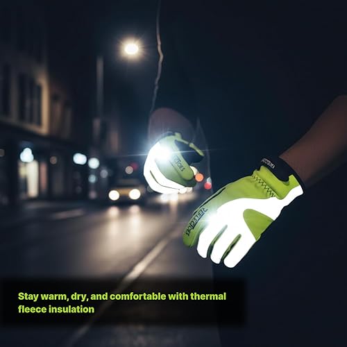 Miniatura 3 de ReflecToes Guantes reflectantes fluorescentes, alta visibilidad para ciclismo, correr, caminar, paseos en bicicleta de invierno, entrenamiento en