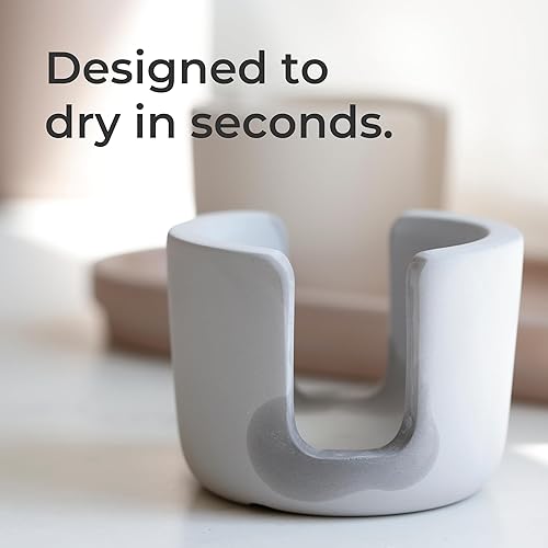 Miniatura 3 de Selegna Diatomite - Organizador de fregadero de cocina de secado rápido (marrón, pequeño, 0.42 libras), estante de secado absorbente para esponja de