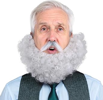 Fake Beard with Mustache for Adult Wizard Cosplay Realistic Fake Beard Accessories for Halloween