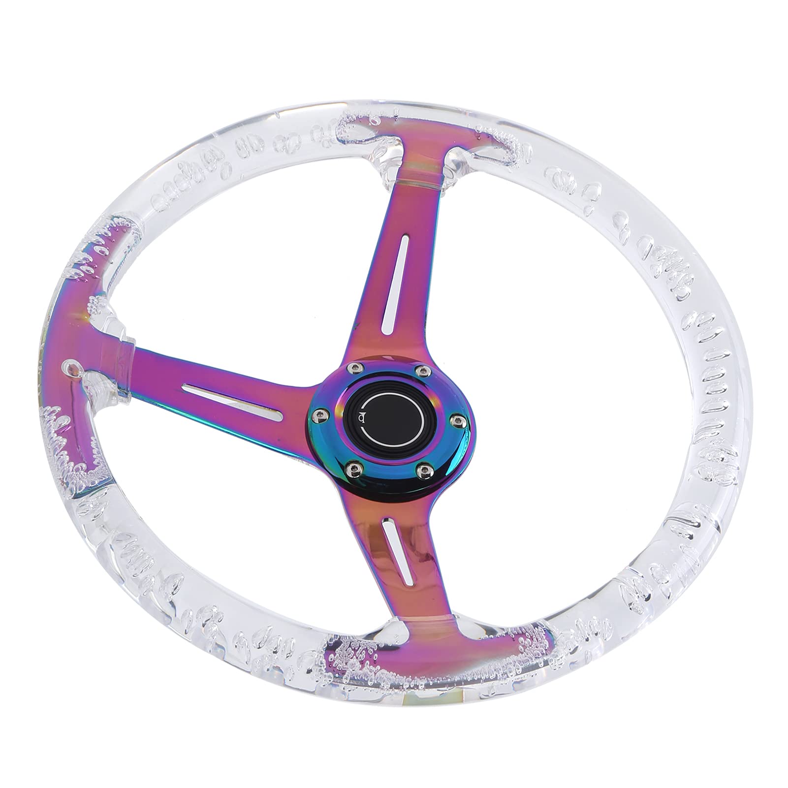 VBESTLIFE 14 Cal Kierownica Przycisk Klaksonu Akcesoria (WHITE)