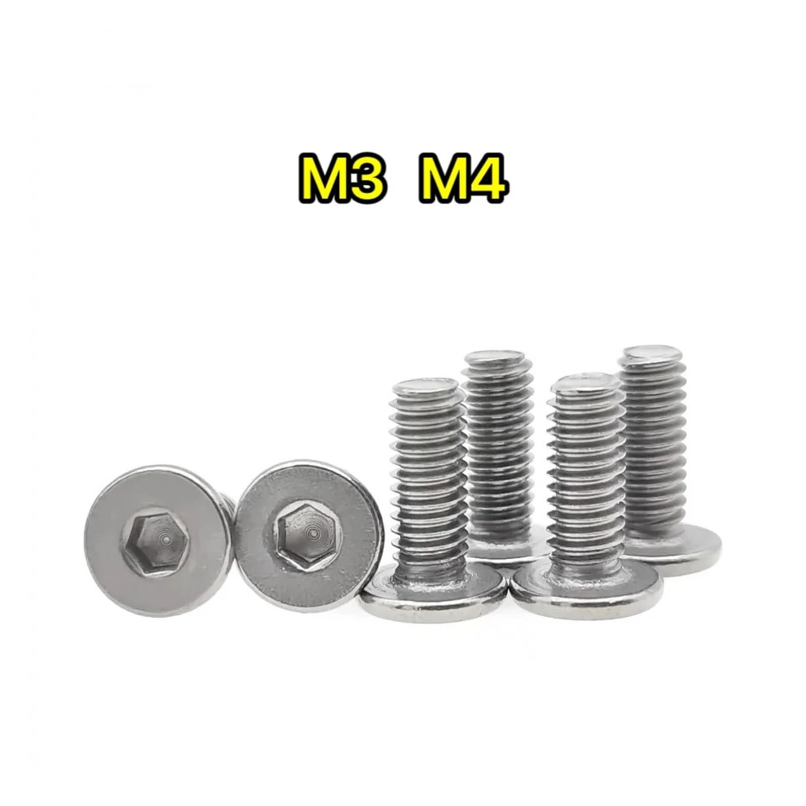 50 Stück ultradünne flache C-Schrauben mit Sechskantkopf aus reinem Metall for DIY-Befestigungselemente(M4X18-50PCS)