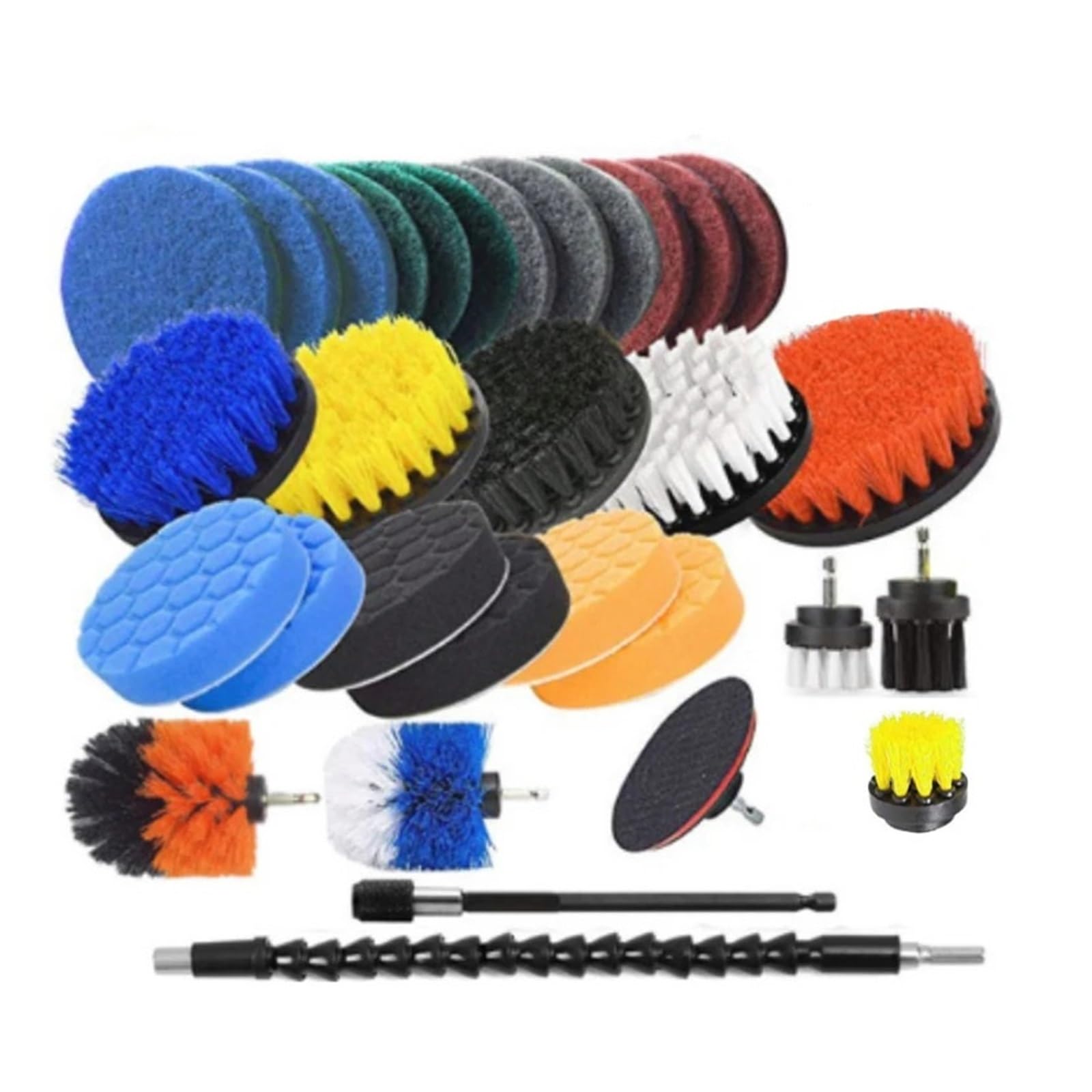 Compatible con el juego de accesorios de cepillo for taladro eléctrico UNTIOR, cepillo for fregar a presión, pulidor de automóviles, kit de limpieza de cocina y baño, herramientas de limpieza de inodo
