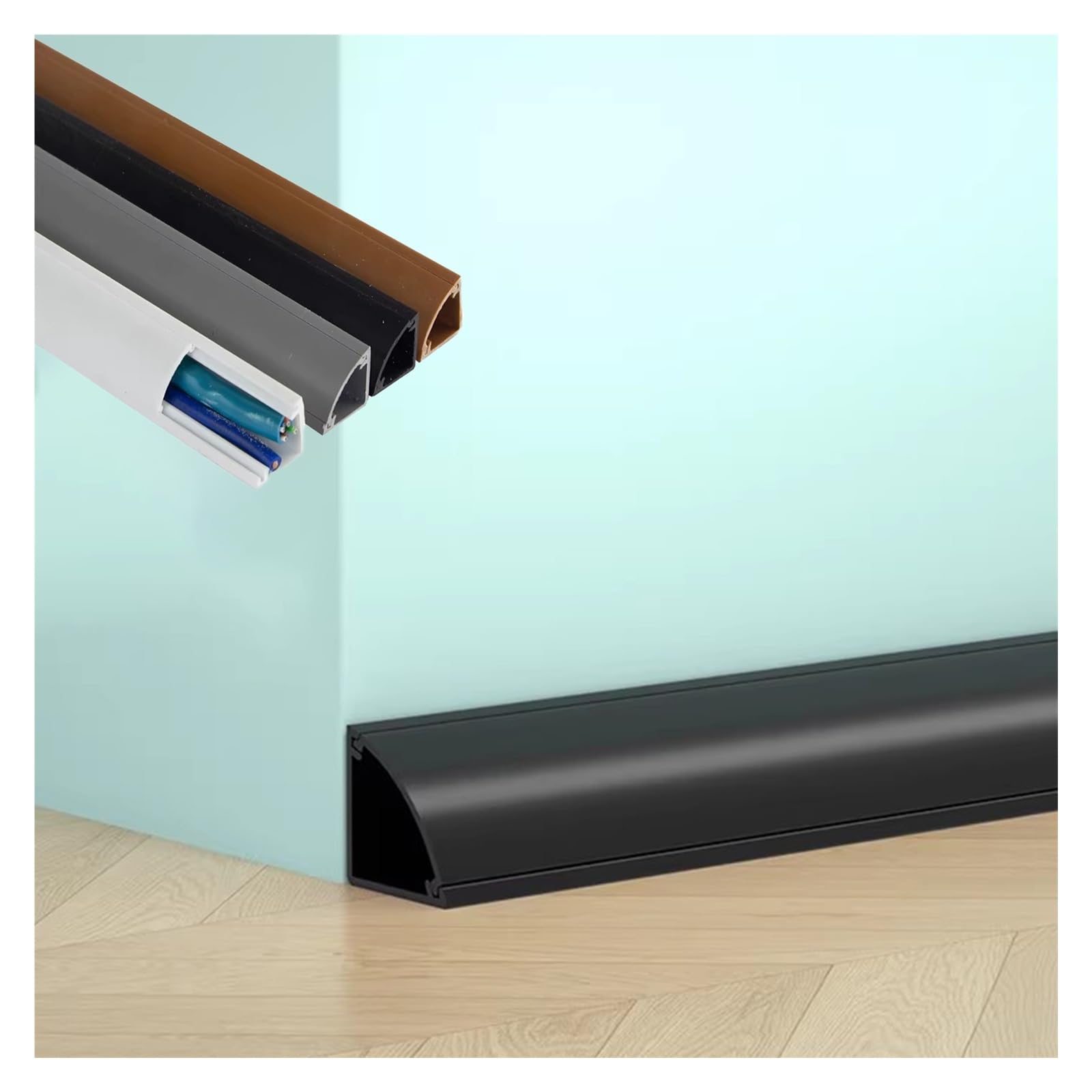 Confezione da 2 cavi di prolunga in PVC, 1 m, resistenti all'usura, verniciabili, canaline per bagno, ufficio, soggiorno