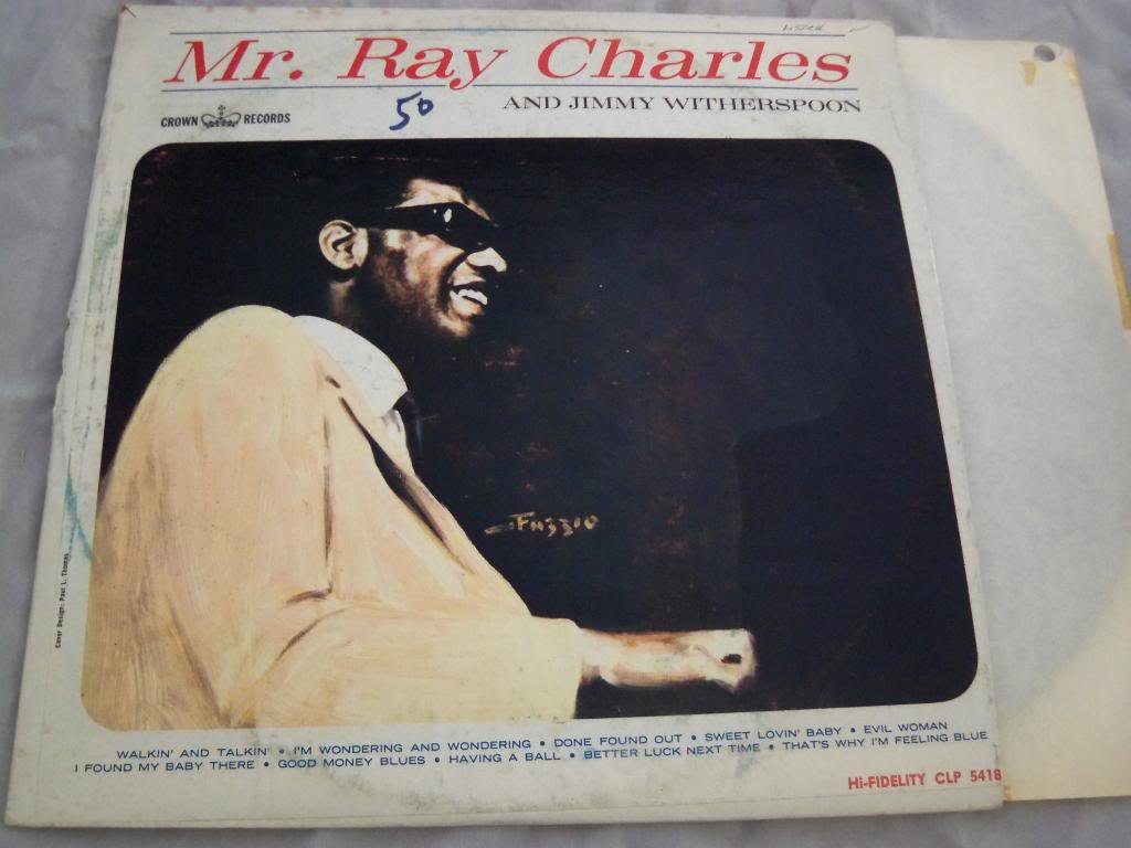 Album cover for Mr. Ray Charles And Jimmy Witherspoon VINYL LP, Crown CLP 5418, showing a black and white image of Ray Charles and Jimmy Witherspoon.