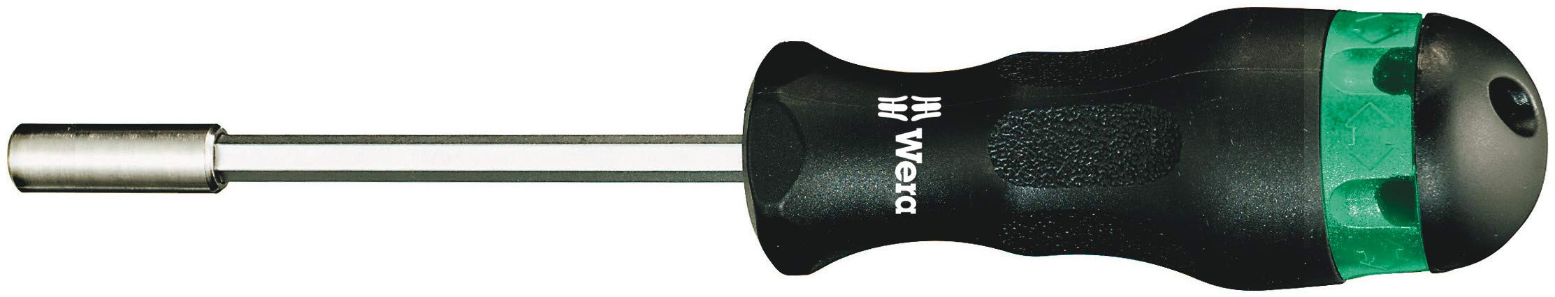 Wera 05051610001 819/1 Porte-embouts combiné avec puissant aimant permanent, sans embouts, 1/4 pouce x 120 mm, Noir/vert