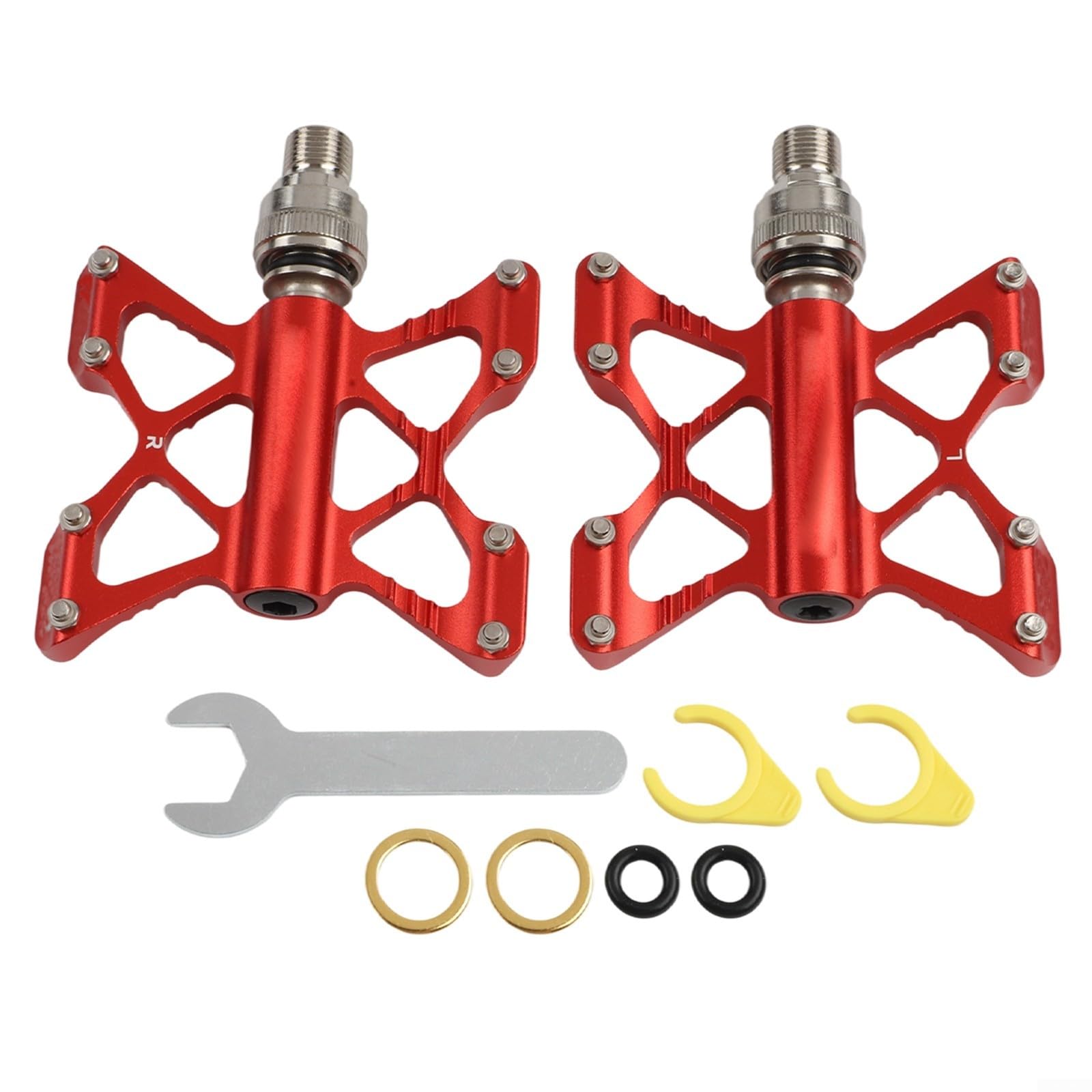 Pedales de liberación rápida con características antideslizantes para bicicletas plegables y de montaña Brompton de 9/16 pulgadas, diseño de aluminio