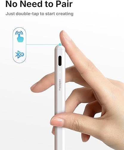 Miniatura 31 de Metapen Lápiz A8 para Apple iPad 2018-2025, (carga 2 veces más rápida), sensibilidad de inclinación, precisión de píxeles, lápiz óptico para iPad