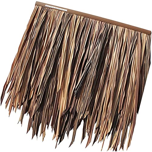 QUALITY MERCHANT Kunstfell-Fliesen-Dachdekoration, künstliches Fell, schwer entflammbarer Kunststoff, Polyethylen-Stroh, Bauernhaus, Pavillon, Weinwaren, künstliche Dekoration (E,4 Stück) Cover