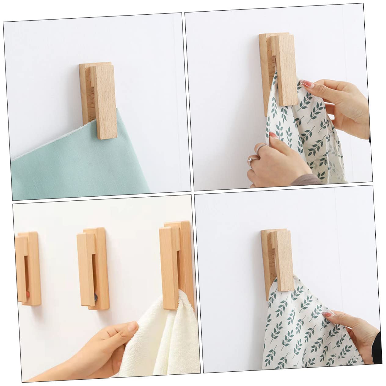 Cabilock 3piezas Soporte De Toalla De Madera Sólida Gancho Para Puerta Organizador De Baño Sin Perforación Estante De Pared Para Toallas De Cocina y Baño Instalación Fácil y Segura