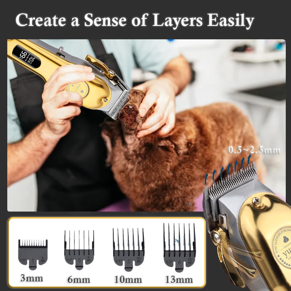 yucca Kit de toilettage pour chiens à la maison, rasoirs pour chiens pour le toilettage, kit de toilettage pour chien pour poils épais, tondeuse professionnelle pour chien, tondeuse pour chat pour