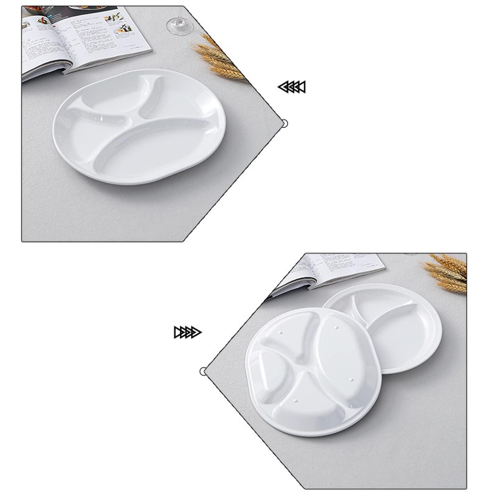 Set di 6 piatti da fonduta bianchi con 12 forchette, ideali per feste di fonduta di formaggio, cioccolato e carne, perfetto per intrattenimento e riunioni di famiglia