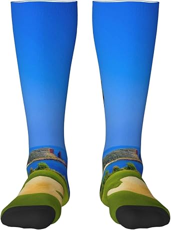 Stockings Sports Socks for Women Golf Course Print Funny Socks for Running Athletic Funny Gifts