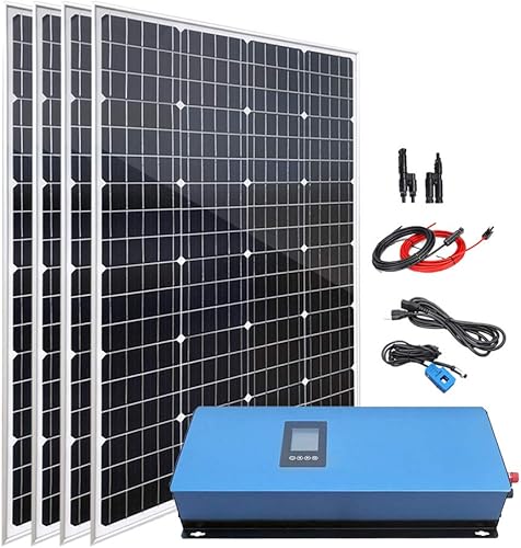 Kit de sistema solar de lazo de rejilla para el hogar de 480 W en sistema de rejilla con 4 unids 120 W panel solar monocristalino e inversor de