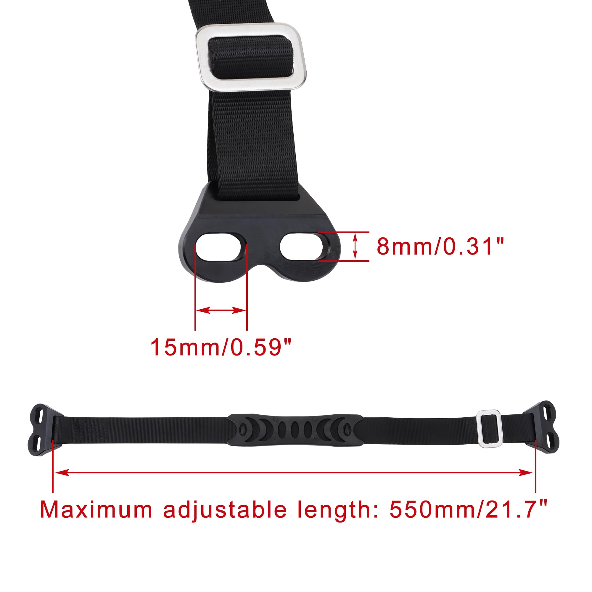 WOOSTAR Two Holes Front Adjustable Tugger Strap Replacement for CRF YZF YZF X WR Suzuki RMZ KXF Kayo T4 T6 Motorcycle Off-road Vehicle Dirt Pit Bike Motocross Black