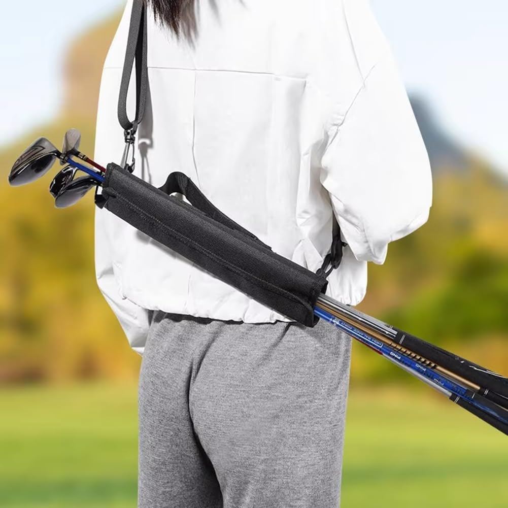 SweetSerenade Sac de Golf Portable Mini Léger pour Entraînement en Extérieur, Bandoulière Croisée, Rangement pour Homme et Femme