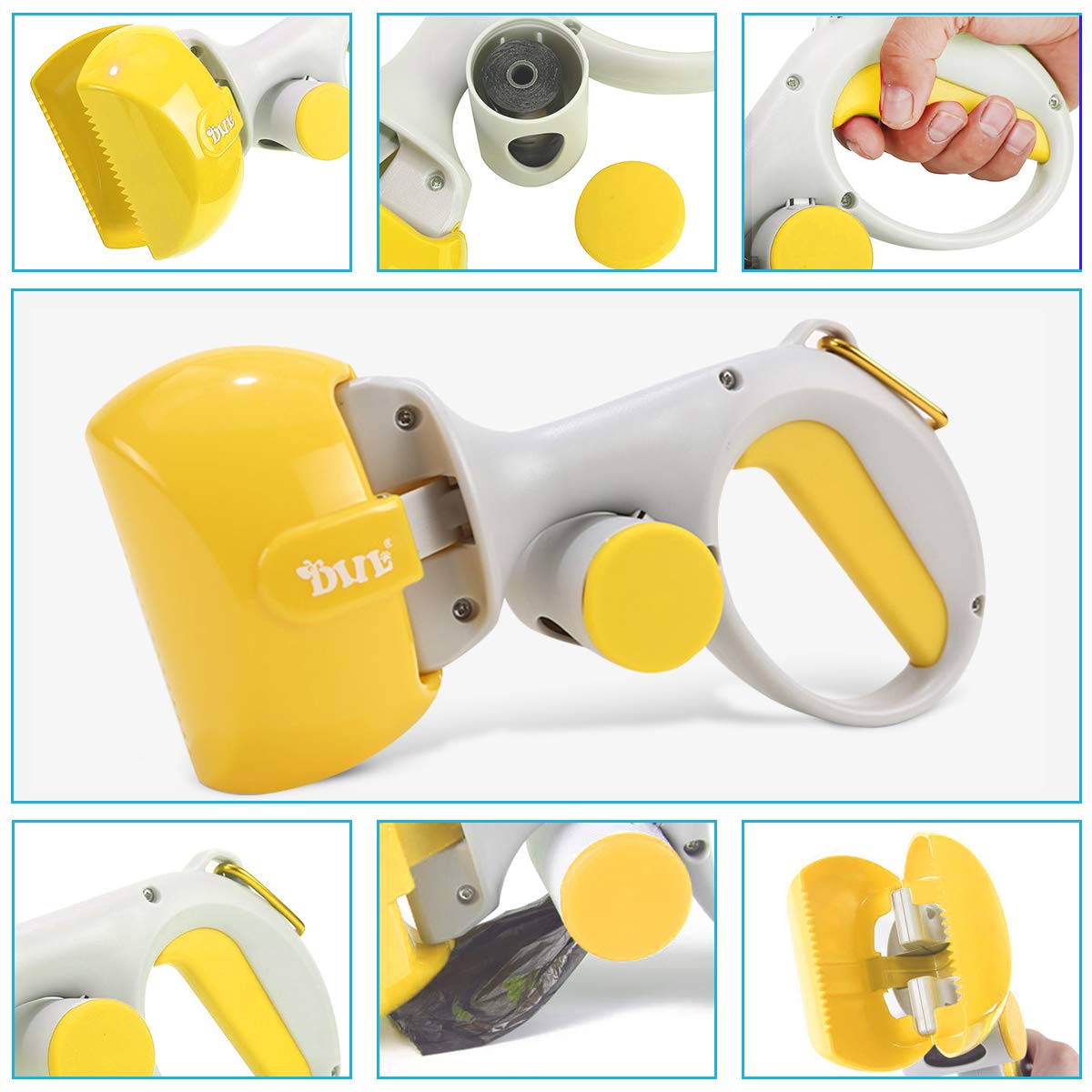 PETCUTE Palette per Escrementi Cane Pooper Scooper Paletta per raccogli feci Portatile con Sacchetti Cane