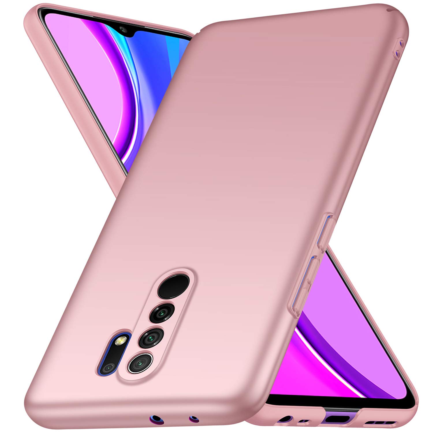 Avalri for Xiaomi Redmi 9 Case, Minimalistic Design Ultra Thin Hard Case PC Shock and Scratch Resistant Compatible with Xiaomi Redmi 9 (Rose Gold)