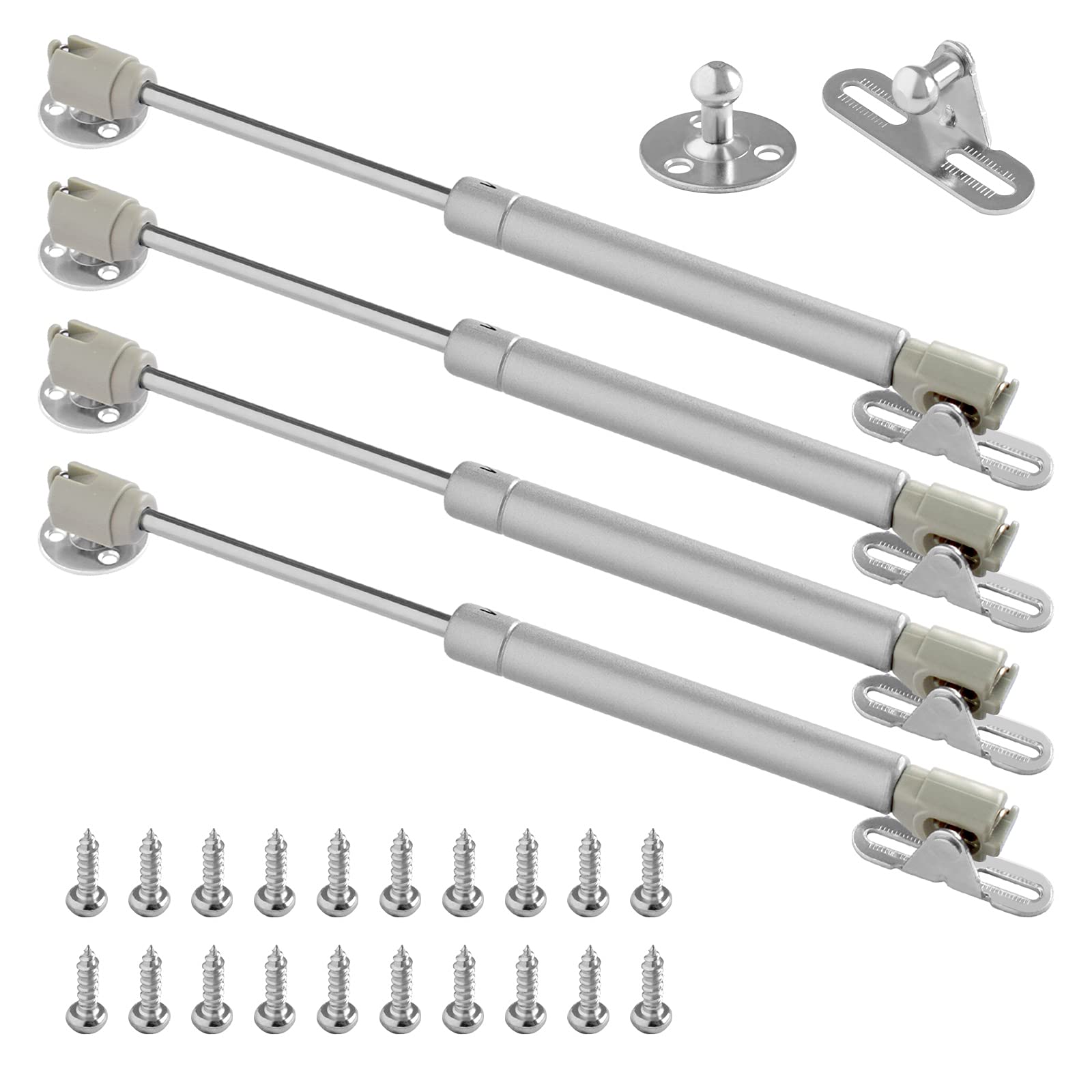 Gas Struts 100N/22.5lb Gas Spring, Gas Shocks, Lid Stay Cabinet Door Lift Support for Support Cabinet Doors Cabinet Hydraulic Shock Toy Box Shock Absorber Soft Closing Hinge Accessories(4-Pcs Set) (4)