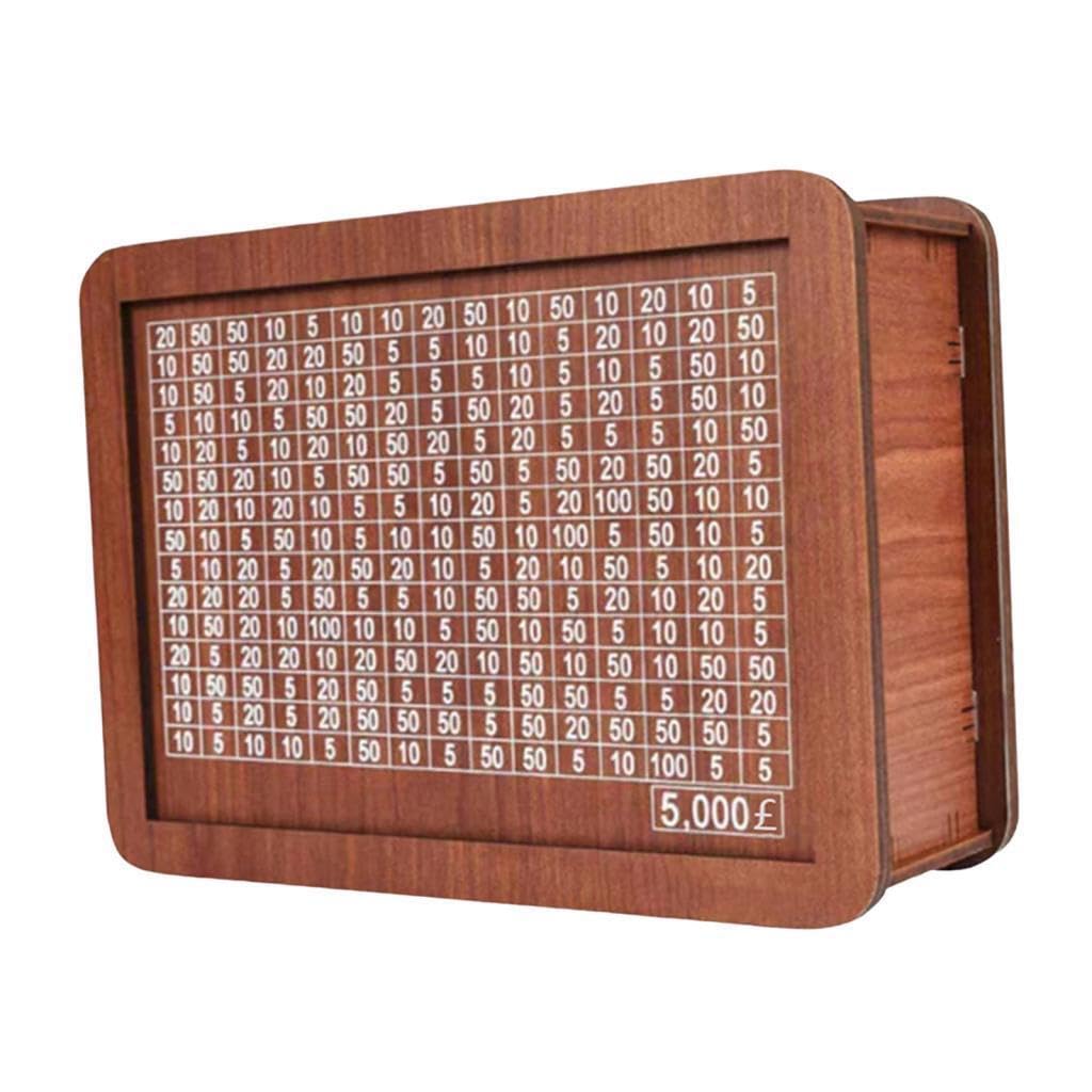 ALCXAZS Wooden Money Counting Bank With Counter Fun Accessory Helping Adults And Kids Track Of Savings Effectively Handmade Piggy Bank With Marker Wooden, 5000 pound, 20x14.5x7.6cm