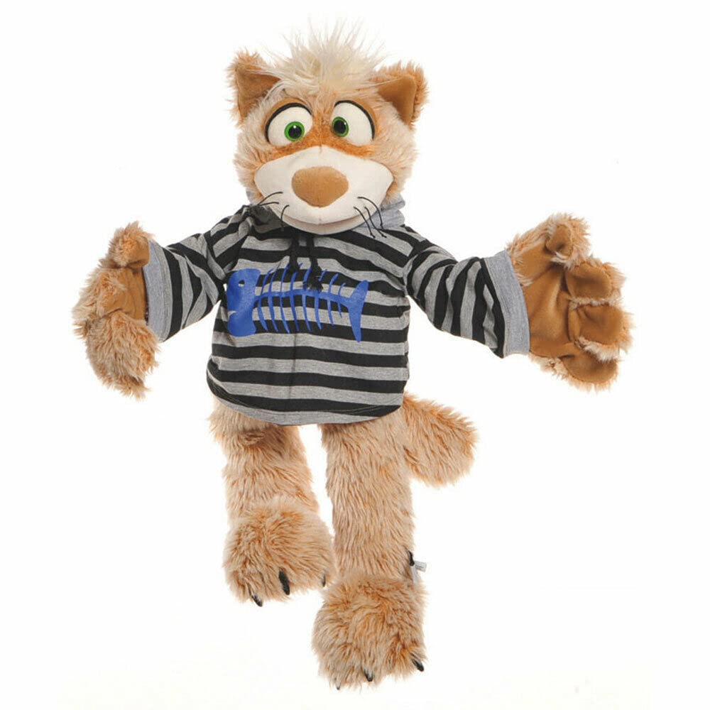 Peluche Marionnette à Main Living Puppets - Kolman Le Chat, 40 Cm, Lavable, Qualité Supérieure