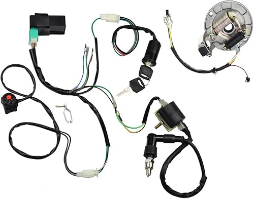 LAXEEM Kick Start - Arnés de cable para bicicleta de cross Pit Bike Cable Loom CDI Bobina de encendido Magneto Kit de reconstrucción de bujías para