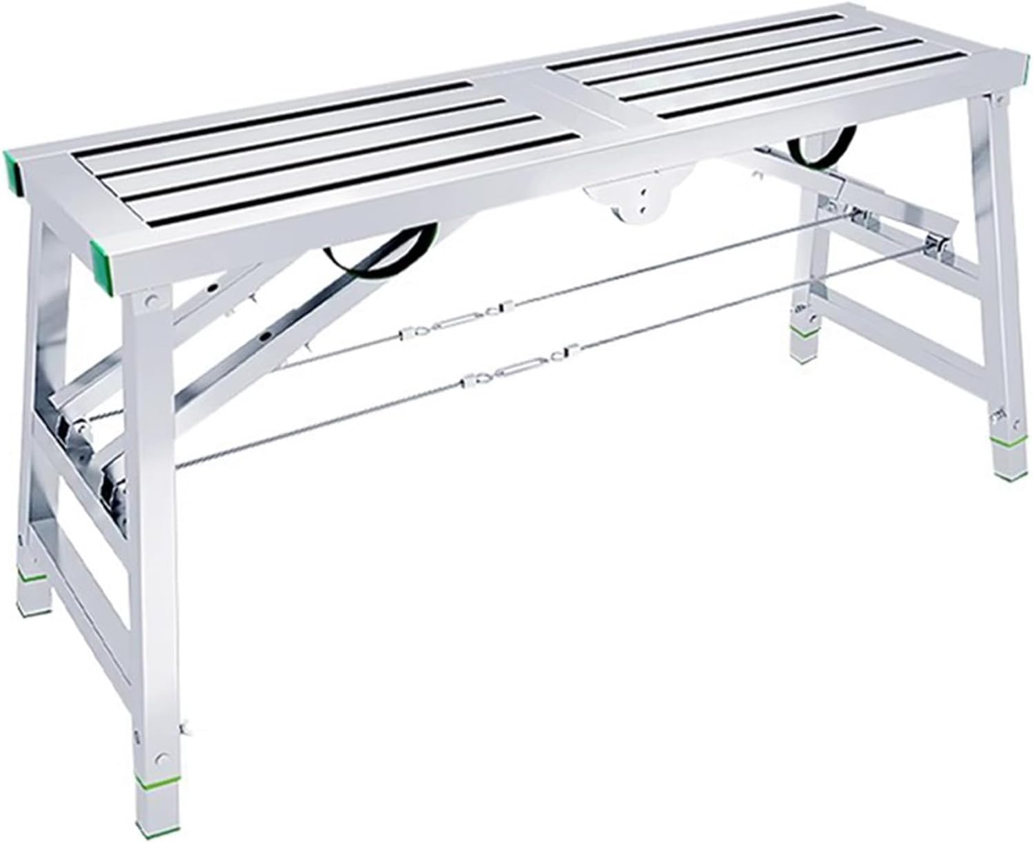 Portable Folding Scaffolding Platform Work Bench Scaffold Step Ladder with Adjustable Height and 500KG Max Load for House Renovation, Furniture Repair, High Place Work