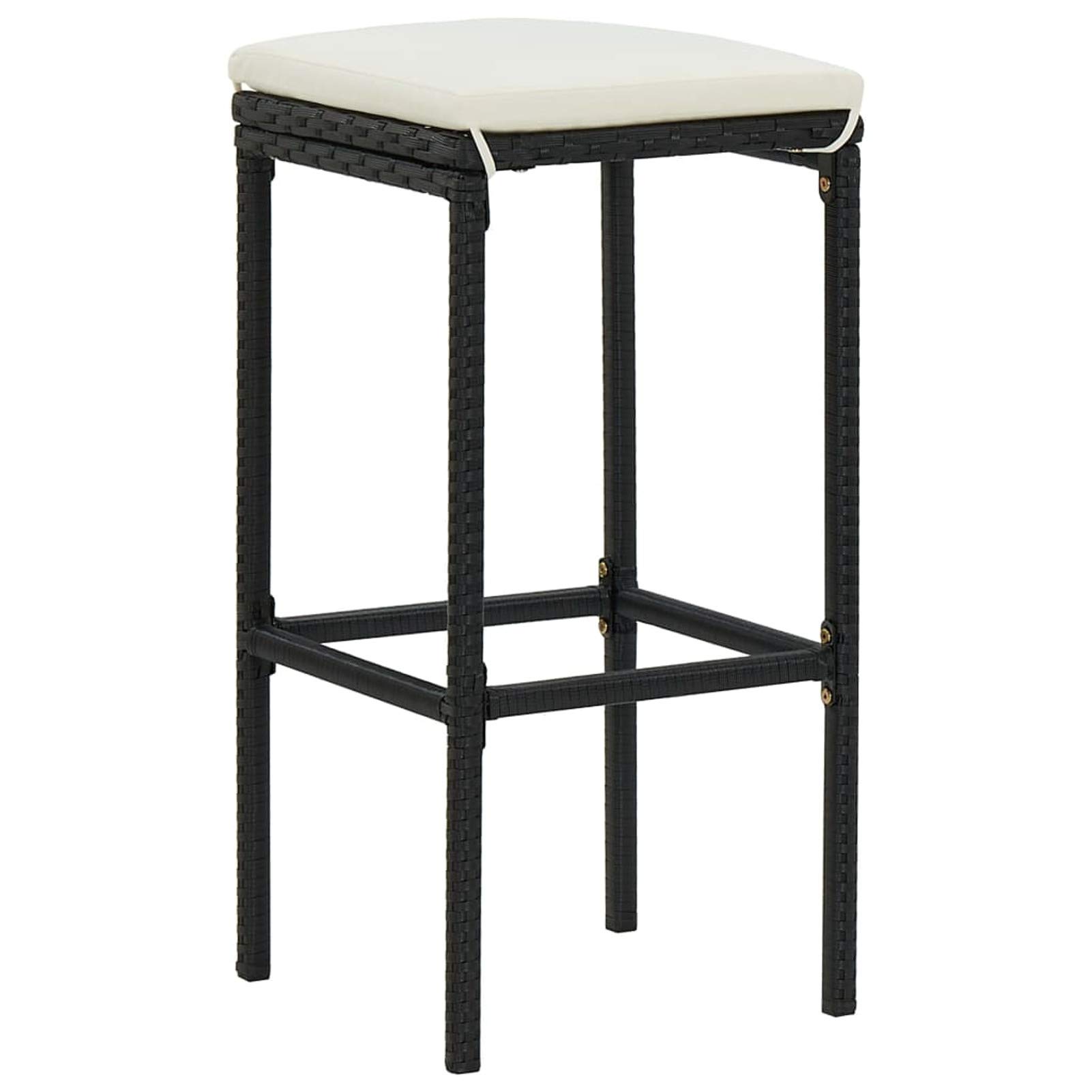 ARKEM Set da Bar 3 pz in Polyrattan Nero,Mobili Bar da Giardino,Angolo Bar da Giardino Cortile Esterno