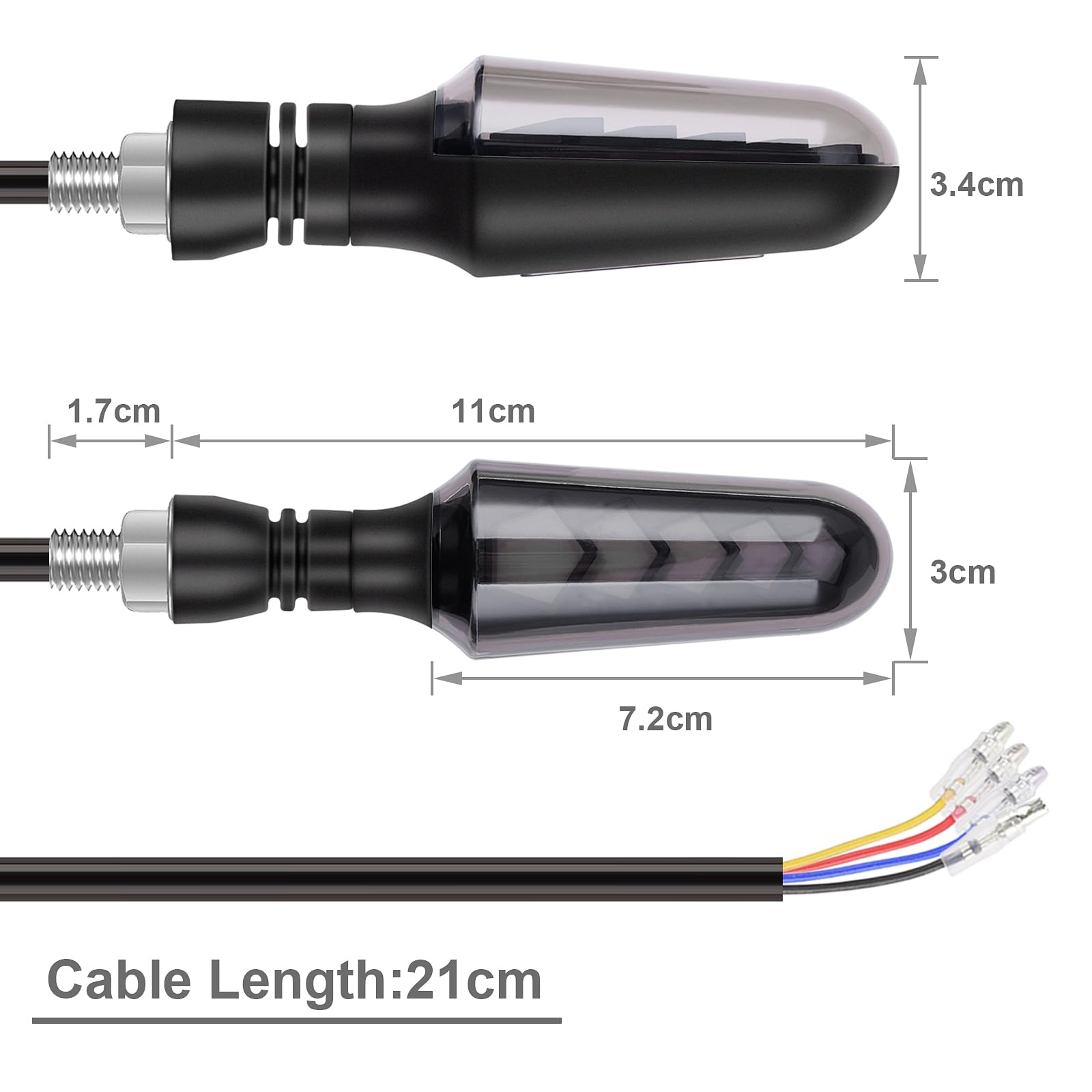 Indicatori Di Direzione Per Moto A LED Scorrevole - 4 Pezzi Impermeabili IP65 | Luci Diurne E Stop Integrate - Foto 8