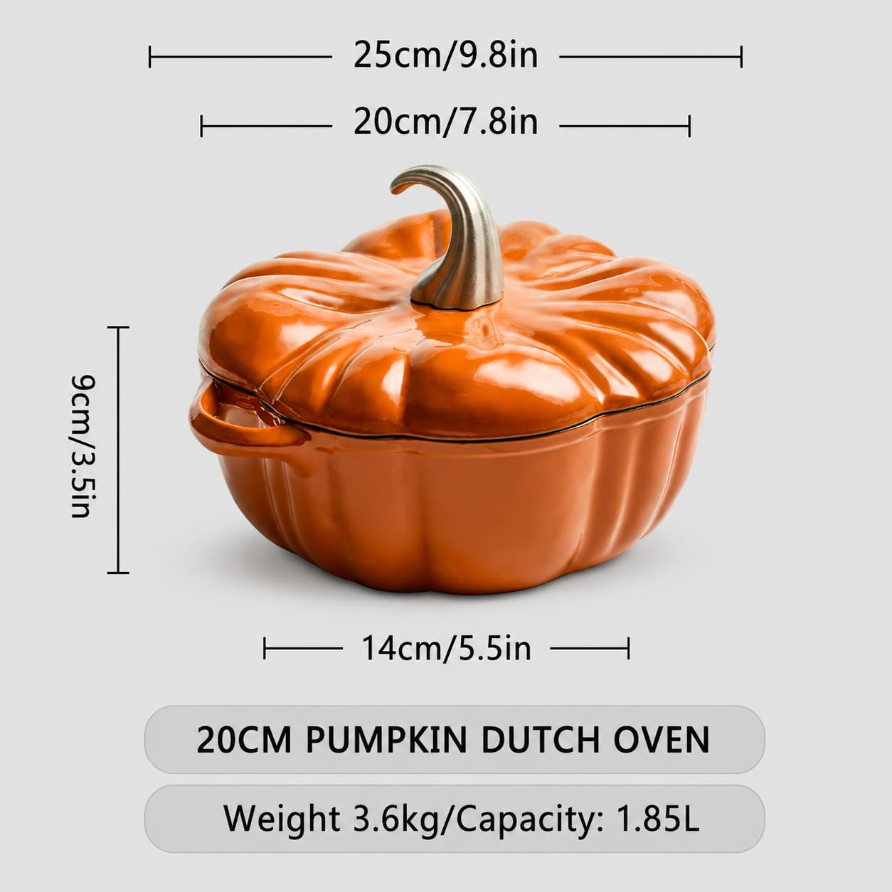 Cocotte en fonte émaillée créative en forme de citrouille avec couvercle, casserole antiadhésive, casserole à soupe profonde, plaques à induction et four