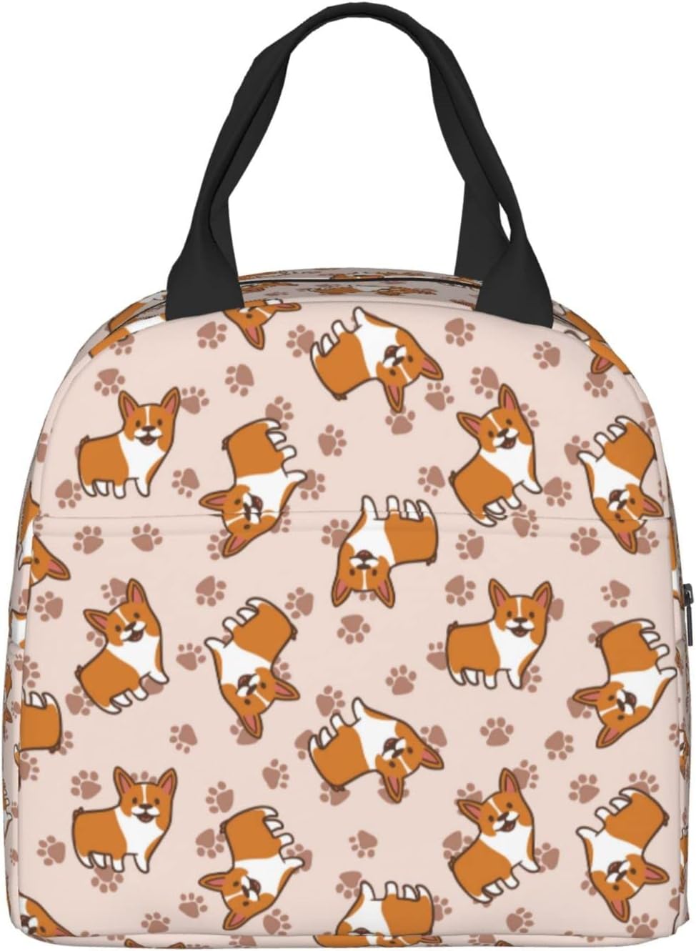 PrelerDIYCorgi Lunch Box - Insulated Lunch Bags for Kids Boys Girls Reusable Lunch Tote Bags, Perfect for School/Camping/Hiking/Picnic/Beach/Travel