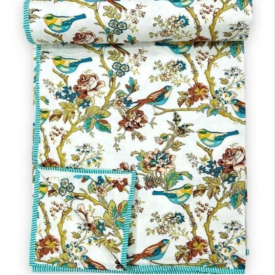 Jaipuri Pure Cotton King Size Double Bed Reverseble AC Dohar with Beautiful Piping on All Four Sides and Three Layer Cotton Filling-image-37