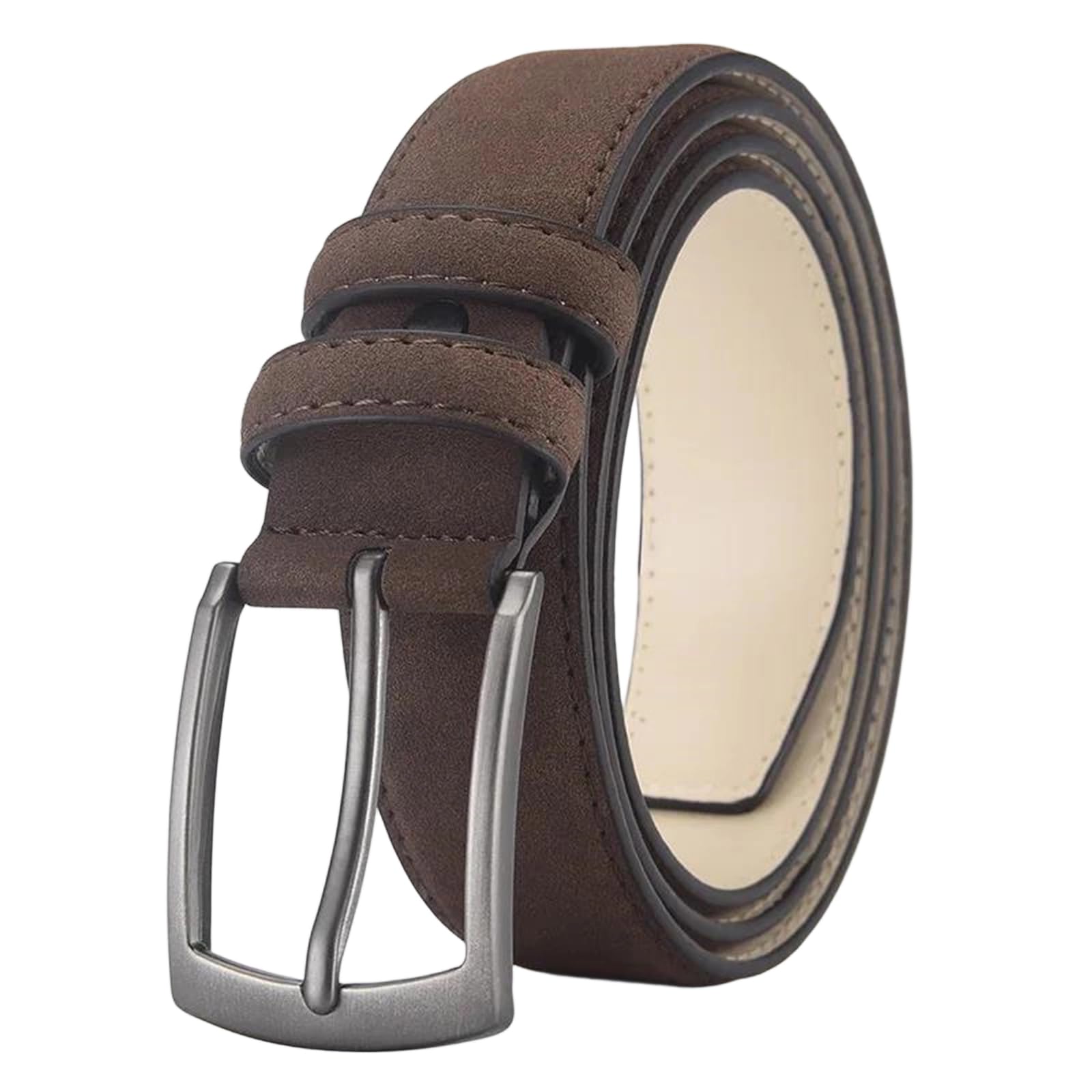 Yeuyyben Cinturón de piel sintética para hombre, con hebilla de metal, casual, para negocios, jeans