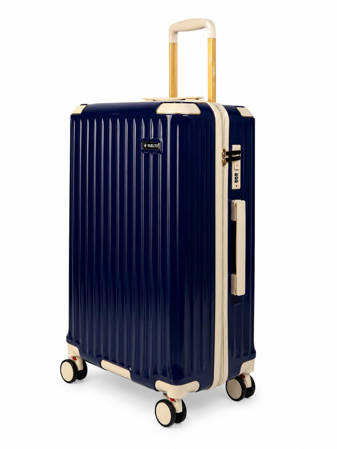 Valise Grande Soute XL 76 cm – Bagage Soute Léger & Résistant 97 L – Coque ABS & Polycarbonate – 4 Roues Doubles 360°, Serrure à Code Bleu Roi