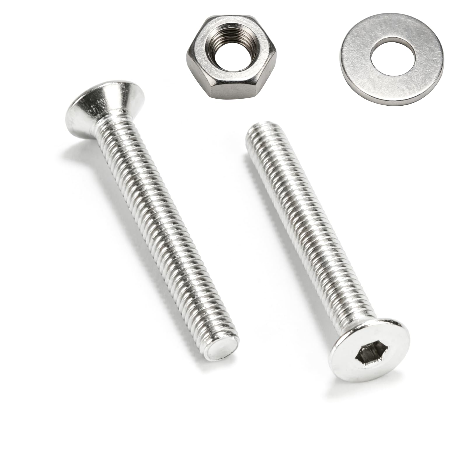 30 Set M5 x 35 mm Screws Set, Countersunk Bolts and Nuts Set,Countersunk Screws Nuts and Bolts Assortment, Stainless Steel Flat Head Machine Screw Assorted with Flat Washers and nuts