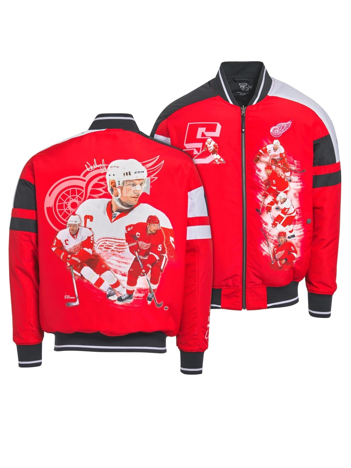 Photo 1 of FE NHL Officially Licensed Nicklas Lidstrom Reversible Bomber Jacket Red