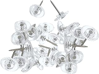 Transparent Thumb Tacks 100Pcs Clear Push Pins for Pinboard, Drawing Pins with Storage Box, Rustproof Thumb Tacks for for Photos Wall, Maps, or Cork Bulletin Board