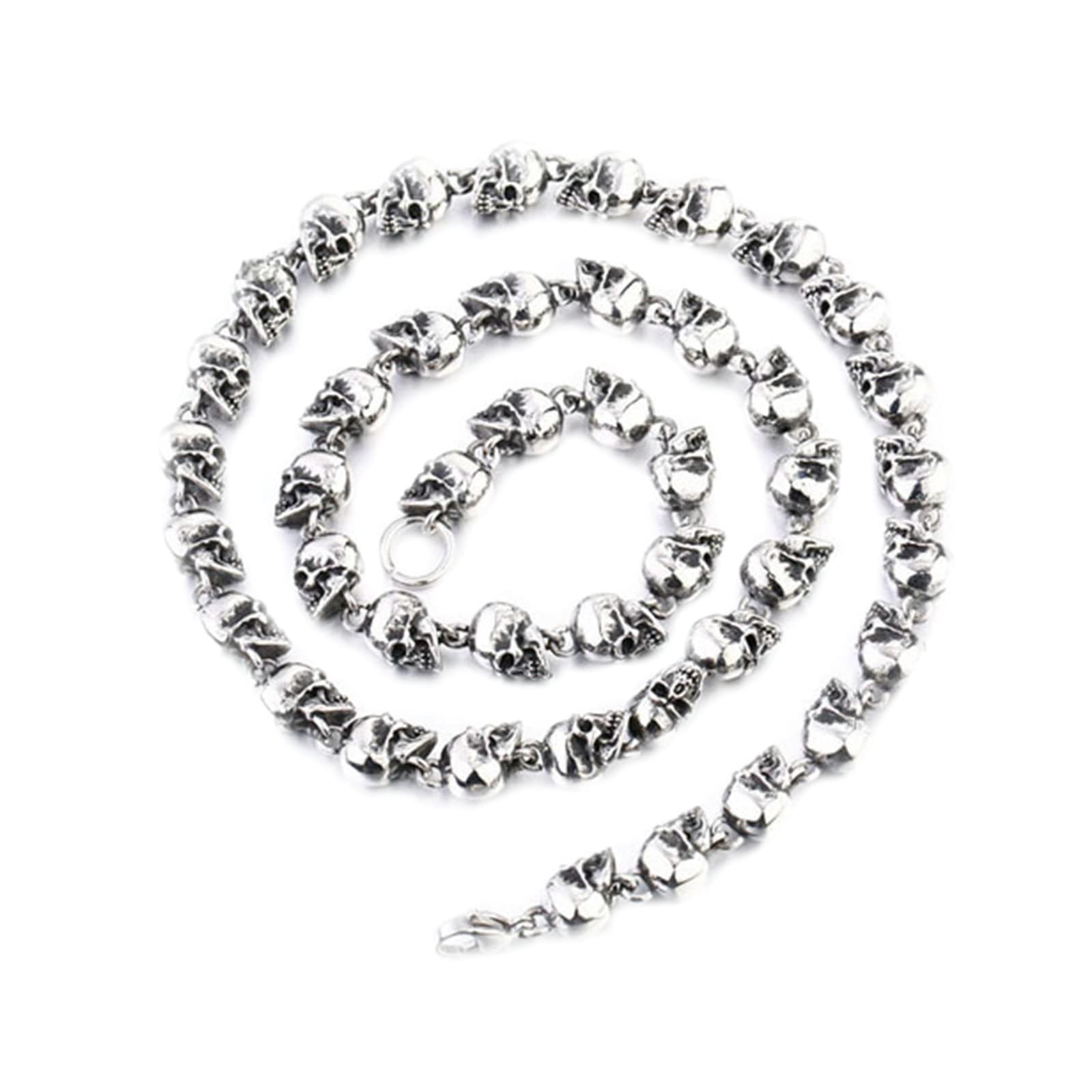 Collana da uomo in acciaio inox, 45 – 65 cm, catena in metallo da uomo, vintage, larghezza 9,5 mm, catena in acciaio inox, gioielli Hip Hop per uomini