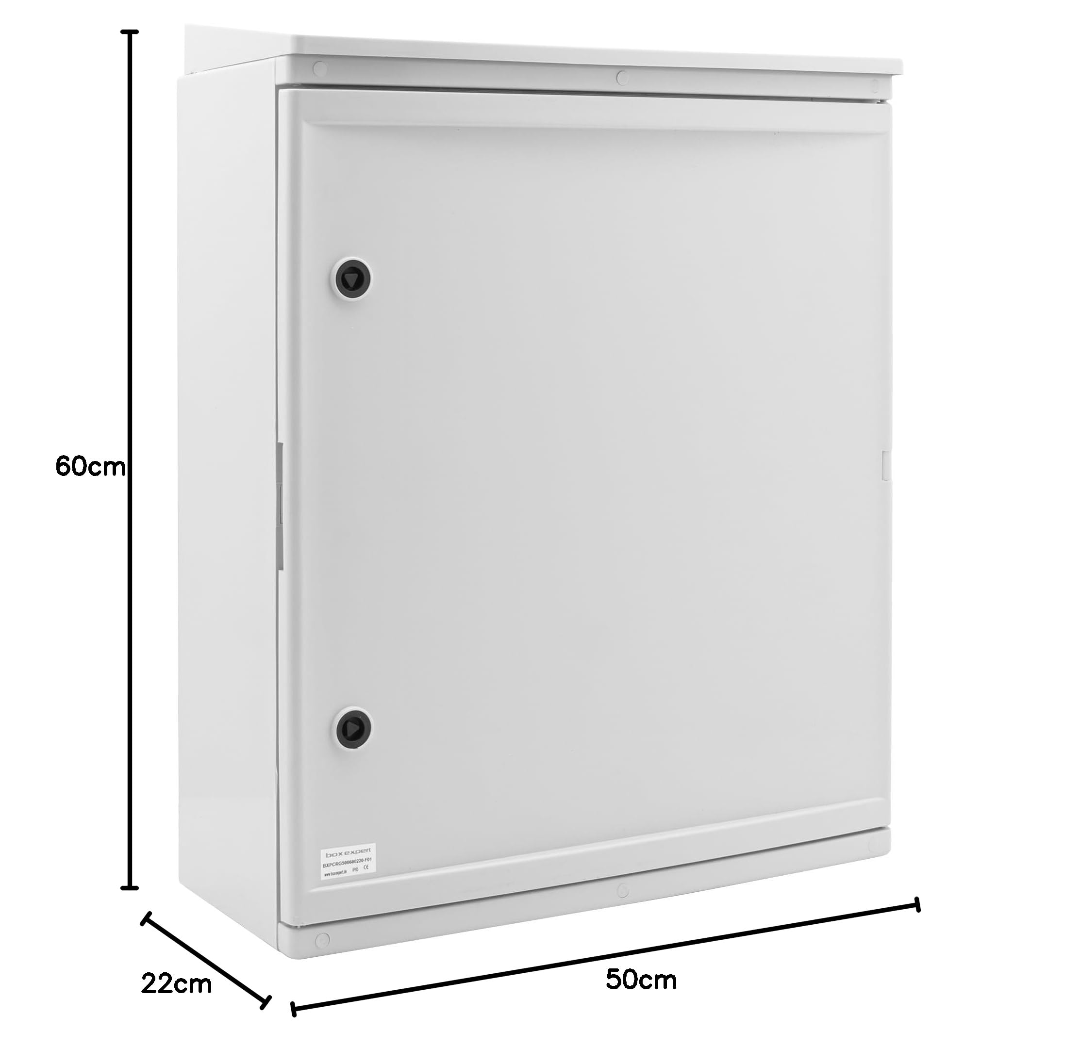 Caja de distribución BOXEXPERT IP65 con cubierta para lluvia, ABS 600 × 500 × 220 mm, armario de control impermeable y robusto, ideal como caja eléctrica o carcasa industrial