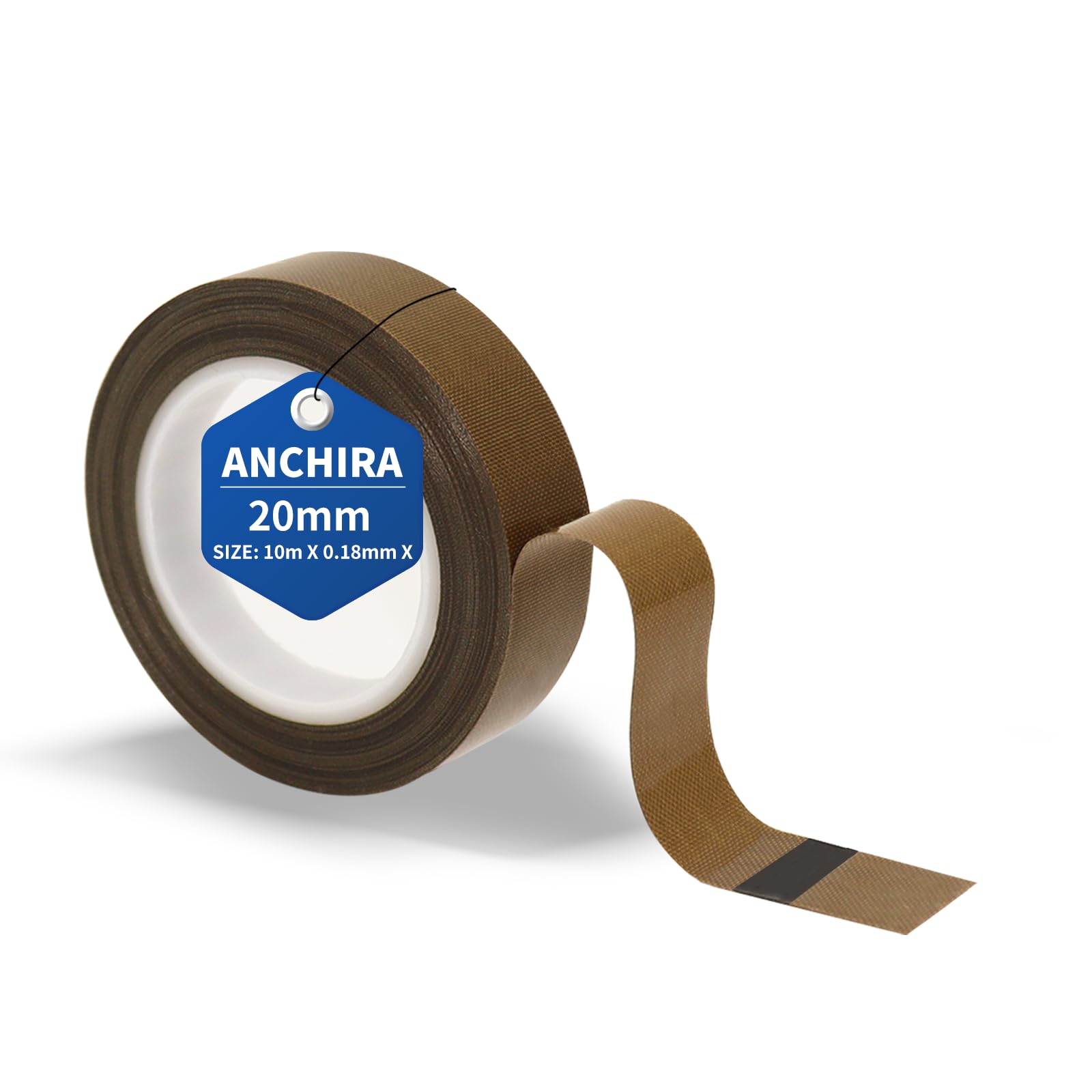 Cinta Teflon Adhesiva 20 mm x 10 m, Cinta de Teflon Alta Temperatura, Cinta PTFE Selladora, Cinta PTFE Teflon para Envasadora al Vacio, Teflon Cinta para Sellado Manual, Sellado por Impulso