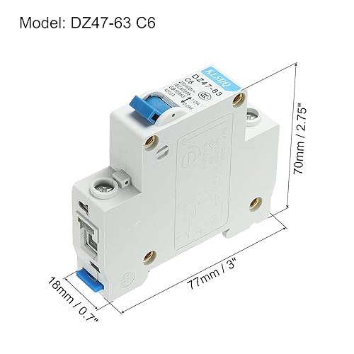 Vista 18 de MECCANIXITY AC 63A 230/400V 1 instalación miniatura DZ47-63 C63 del carril del estruendo de la baja tensión del disyuntor de poste