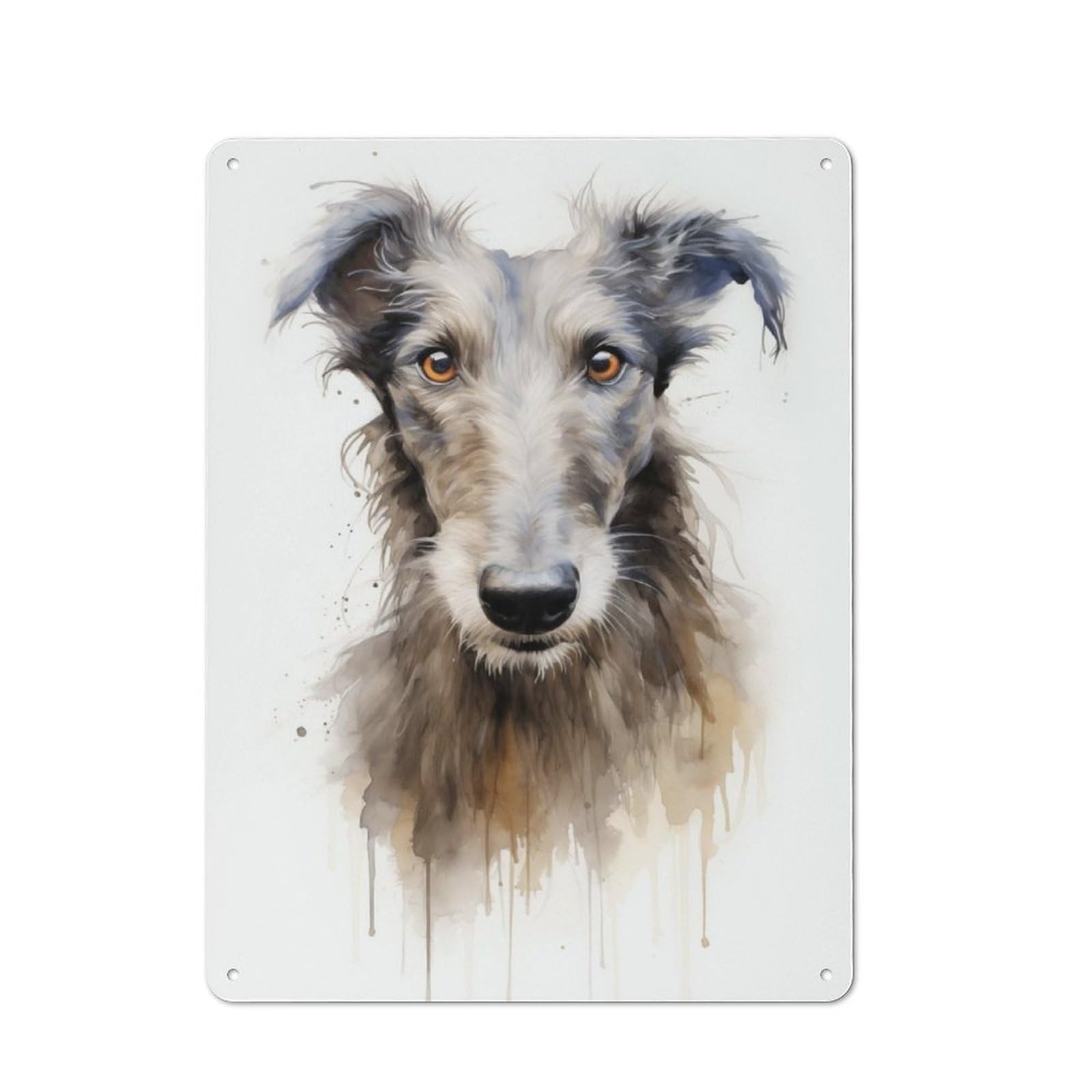 Junmoney Scottish Deerhound Dog Tin Sign 40X30cm With For Workshop Wall, Vintage Decor, For Metal Sign Collectors, For Garage And Workshop Walls