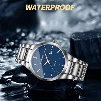 Fashion Watches for Men Calendar Waterproof Quartz Watches for Men Business Casual Stainless Steel Watch