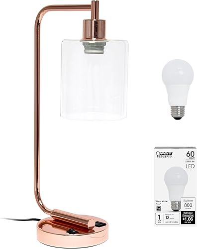 Miniatura 15 de Simple Designs LD1036-CHR Bronson Lámpara de Mesa de Linterna de Hierro Industrial Estilo Antiguo para Escritorio y Mesita de Noche con Pantalla de