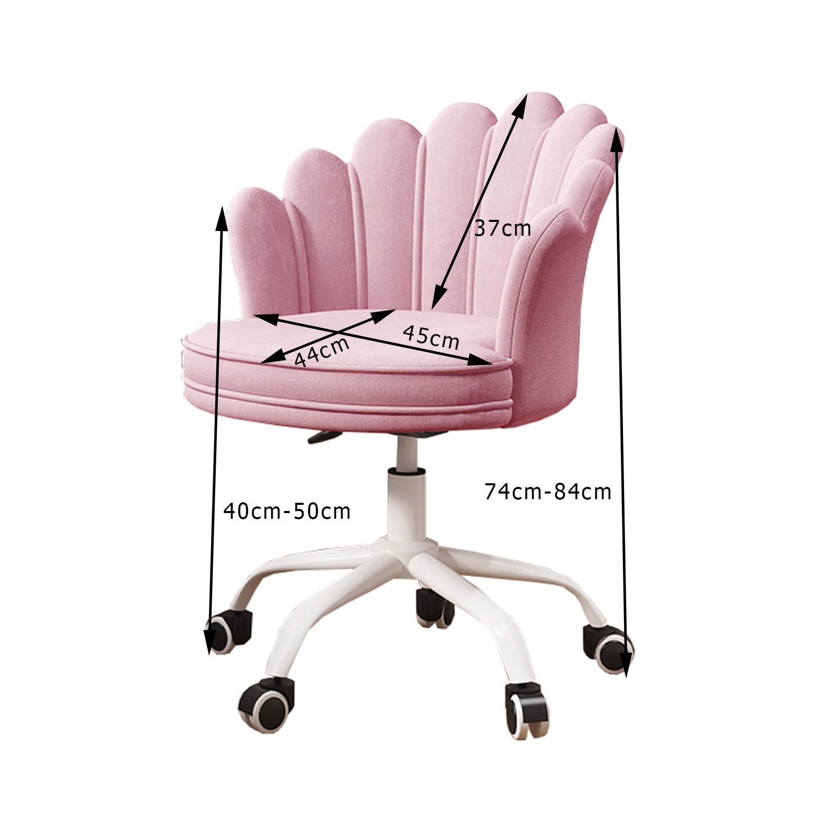 Ergonomiczne krzesło biurkowe z oparciem i kółkami – regulowane krzesło obrotowe do domowego biura – wysokość siedziska 40-50 cm