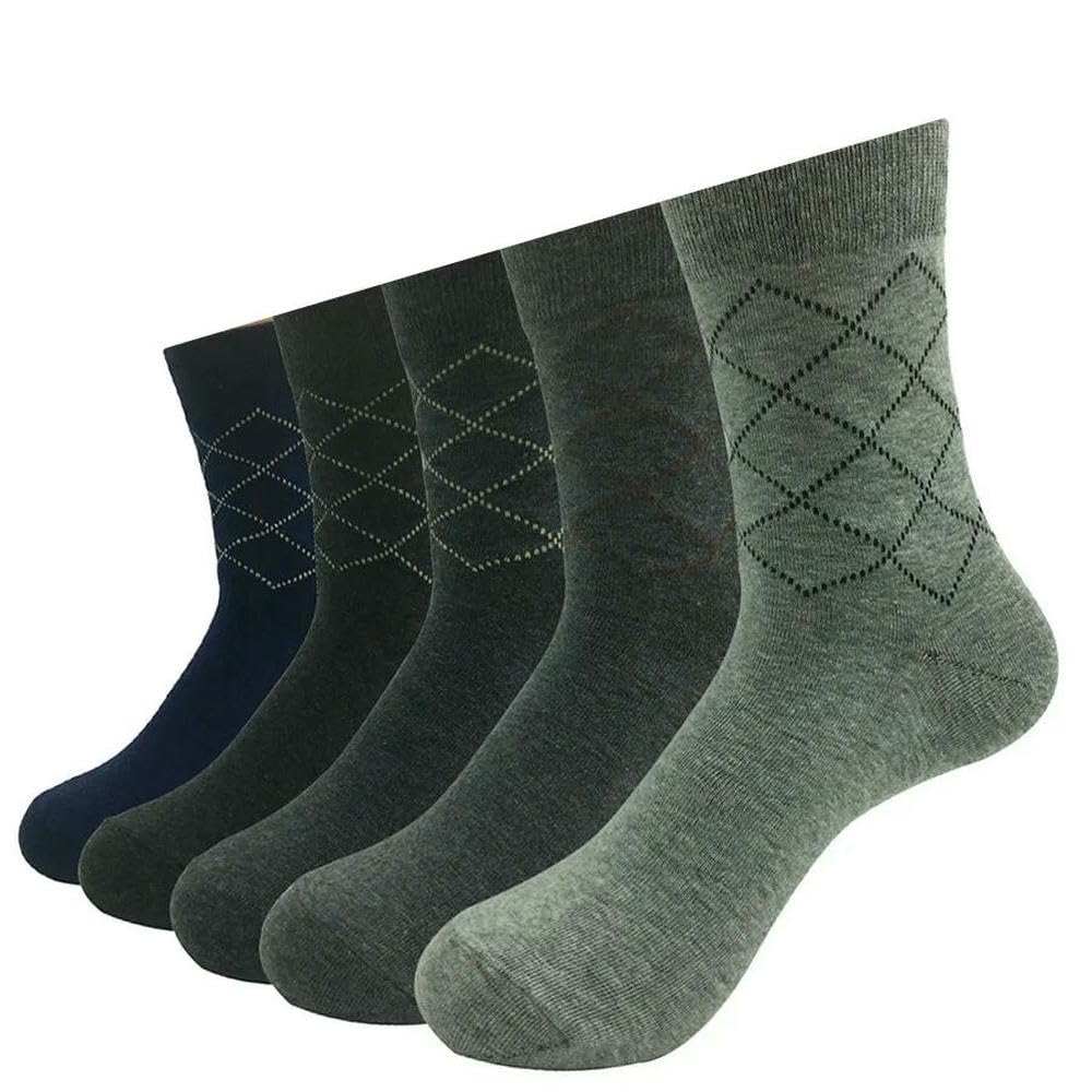 5 Paar lange Socken für Herren, gestreift, Baumwolle, atmungsaktiv, ideal für Arbeit, Ehemann oder Vater, 14 Stile