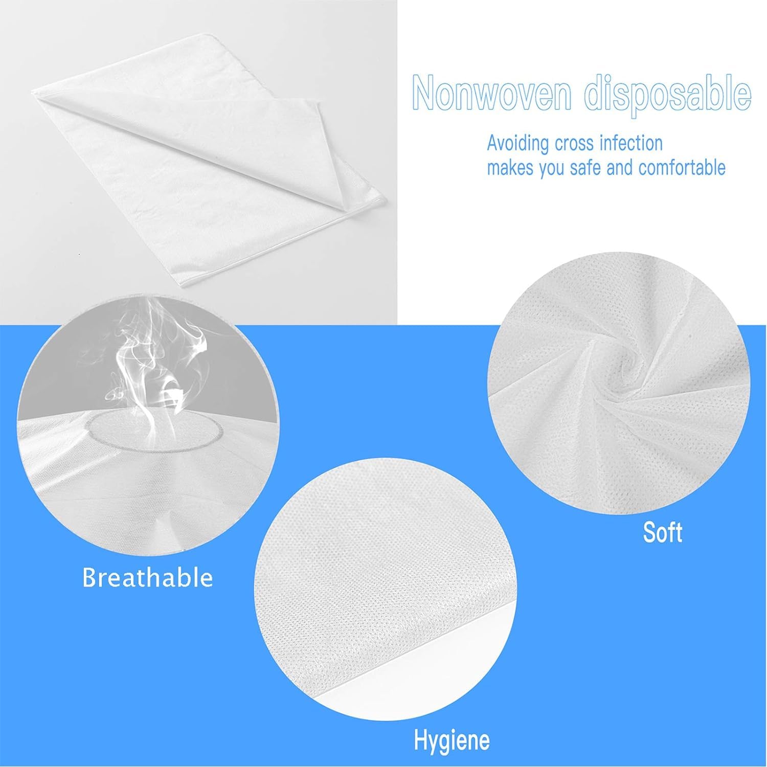 Sassyvilla Disposable Bedsheets, Non-Woven Spa Massage Bed Sheets Table Top Cover Sheets for Clinic Sanitry Mats Travel Hospital Hotel Salon Sheets 31 * 72 Inch - Whit(Pack of 15) - Image 4 thumbnail