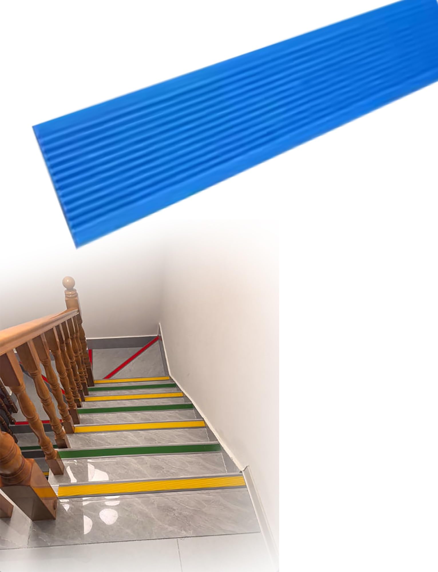 Protector de borde de escalera autoadhesivo para hormigón